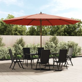 Garden umbrella with terracotta wooden pole 400x273 cm by vidaXL, Umbrellas - Ref: Foro24-363180, Price: 112,99 €, Discount: %