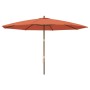 Garden umbrella with terracotta wooden pole 400x273 cm by vidaXL, Umbrellas - Ref: Foro24-363180, Price: 112,43 €, Discount: %