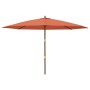 Garden umbrella with terracotta wooden pole 400x273 cm by vidaXL, Umbrellas - Ref: Foro24-363180, Price: 112,43 €, Discount: %