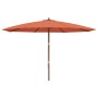 Sombrilla de jardín con poste de madera terracota 400x273 cm de vidaXL, Sombrillas - Ref: Foro24-363180, Precio: 112,99 €, De...