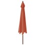 Garden umbrella with terracotta wooden pole 400x273 cm by vidaXL, Umbrellas - Ref: Foro24-363180, Price: 112,43 €, Discount: %