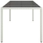 Mesa jardín vidrio templado ratán sintético blanco 250x100x75cm de vidaXL, Mesas de jardín - Ref: Foro24-362556, Precio: 201,...