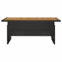 Black garden table 100x50x43/63 cm solid acacia wood and rattan by vidaXL, Garden tables - Ref: Foro24-362187, Price: 102,68 ...