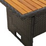 Black garden table 100x50x43/63 cm solid acacia wood and rattan by vidaXL, Garden tables - Ref: Foro24-362187, Price: 102,68 ...