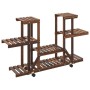 Solid fir wood flower stand with wheels 110x25x78 cm by vidaXL, Pot stands - Ref: Foro24-362855, Price: 54,47 €, Discount: %