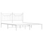 Metal bed frame with white headboard 183x213 cm by vidaXL, Beds and slatted bases - Ref: Foro24-353591, Price: 127,99 €, Disc...