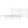 Metal bed frame with white headboard 183x213 cm by vidaXL, Beds and slatted bases - Ref: Foro24-353591, Price: 127,99 €, Disc...