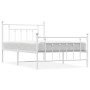 Metal bed frame with headboard and footboard white 100x200 cm by vidaXL, Beds and slatted bases - Ref: Foro24-353599, Price: ...