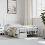 Metal bed frame with headboard and footboard white 100x200 cm by vidaXL, Beds and slatted bases - Ref: Foro24-353599, Price: ...