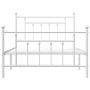 Metal bed frame with headboard and footboard white 100x200 cm by vidaXL, Beds and slatted bases - Ref: Foro24-353599, Price: ...