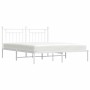 Metal bed frame with white headboard 180x200 cm by vidaXL, Beds and slatted bases - Ref: Foro24-353590, Price: 125,73 €, Disc...