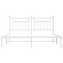 Metal bed frame with white headboard 180x200 cm by vidaXL, Beds and slatted bases - Ref: Foro24-353590, Price: 125,73 €, Disc...