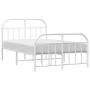 Estructura cama metal con cabecero y estribo blanco 120x190 cm de vidaXL, Camas y somieres - Ref: Foro24-353699, Precio: 107,...