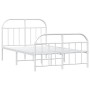 Estructura cama metal con cabecero y estribo blanco 120x190 cm de vidaXL, Camas y somieres - Ref: Foro24-353699, Precio: 107,...