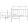 Estructura cama metal con cabecero y estribo blanco 120x190 cm de vidaXL, Camas y somieres - Ref: Foro24-353699, Precio: 107,...