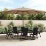 Sombrilla de jardín con poste de madera gris taupé 400x273 cm de vidaXL, Sombrillas - Ref: Foro24-363178, Precio: 131,99 €, D...