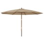 Garden umbrella with taupe gray wooden pole 400x273 cm by vidaXL, Umbrellas - Ref: Foro24-363178, Price: 131,99 €, Discount: %