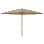 Garden umbrella with taupe gray wooden pole 400x273 cm by vidaXL, Umbrellas - Ref: Foro24-363178, Price: 131,99 €, Discount: %