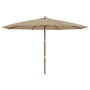 Garden umbrella with taupe gray wooden pole 400x273 cm by vidaXL, Umbrellas - Ref: Foro24-363178, Price: 131,99 €, Discount: %