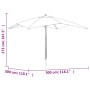 Garden umbrella with green wooden pole 300x300x273 cm by vidaXL, Umbrellas - Ref: Foro24-363192, Price: 79,42 €, Discount: %