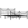 Black metal headboard and footboard bed frame 183x213cm by vidaXL, Beds and slatted bases - Ref: Foro24-353560, Price: 148,02...