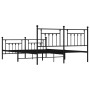 Black metal headboard and footboard bed frame 183x213cm by vidaXL, Beds and slatted bases - Ref: Foro24-353560, Price: 148,02...