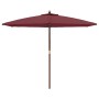 Garden umbrella with burgundy red wooden pole 299x240 cm by vidaXL, Umbrellas - Ref: Foro24-363171, Price: 72,71 €, Discount: %