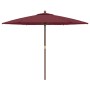 Garden umbrella with burgundy red wooden pole 299x240 cm by vidaXL, Umbrellas - Ref: Foro24-363171, Price: 72,71 €, Discount: %