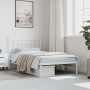 Metal bed frame with white headboard 100x200 cm by vidaXL, Beds and slatted bases - Ref: Foro24-353581, Price: 99,33 €, Disco...