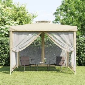 Gazebo with double cream fabric roof 3x3x2.68 m by vidaXL, Tents and gazebos - Ref: Foro24-362628, Price: 113,99 €, Discount: %