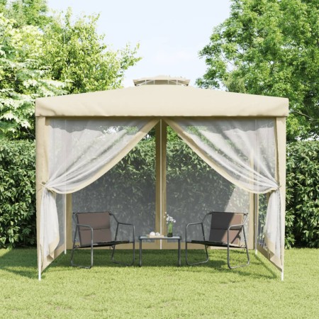 Cenador con doble techo tela crema 3x3x2,68 m de vidaXL, Carpas y cenadores - Ref: Foro24-362628, Precio: 113,98 €, Descuento: %