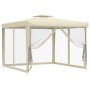 Gazebo with double cream fabric roof 3x3x2.68 m by vidaXL, Tents and gazebos - Ref: Foro24-362628, Price: 113,98 €, Discount: %