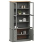 VIGO cabinet with display case solid gray pine wood 85x35x170 cm by vidaXL, Bookcases and shelves - Ref: Foro24-353195, Price...