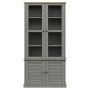 VIGO cabinet with display case solid gray pine wood 85x35x170 cm by vidaXL, Bookcases and shelves - Ref: Foro24-353195, Price...