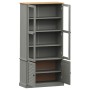 VIGO cabinet with display case solid gray pine wood 85x35x170 cm by vidaXL, Bookcases and shelves - Ref: Foro24-353195, Price...