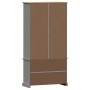 VIGO cabinet with display case solid gray pine wood 85x35x170 cm by vidaXL, Bookcases and shelves - Ref: Foro24-353195, Price...