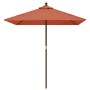 Garden umbrella with terracotta wooden pole 198x198x231cm by vidaXL, Umbrellas - Ref: Foro24-363188, Price: 54,46 €, Discount: %