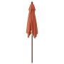 Garden umbrella with terracotta wooden pole 198x198x231cm by vidaXL, Umbrellas - Ref: Foro24-363188, Price: 54,46 €, Discount: %