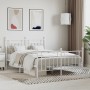 Metal bed frame with headboard and white footboard 140x200 cm by vidaXL, Beds and slatted bases - Ref: Foro24-353605, Price: ...