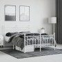 Metal bed frame with headboard and white footboard 140x200 cm by vidaXL, Beds and slatted bases - Ref: Foro24-353605, Price: ...