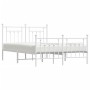 Metal bed frame with headboard and white footboard 140x200 cm by vidaXL, Beds and slatted bases - Ref: Foro24-353605, Price: ...