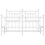 Metal bed frame with headboard and white footboard 140x200 cm by vidaXL, Beds and slatted bases - Ref: Foro24-353605, Price: ...