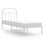 Metal bed frame with white headboard 75x190 cm by vidaXL, Beds and slatted bases - Ref: Foro24-353674, Price: 60,54 €, Discou...