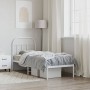 Metal bed frame with white headboard 75x190 cm by vidaXL, Beds and slatted bases - Ref: Foro24-353674, Price: 60,54 €, Discou...