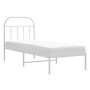 Metal bed frame with white headboard 75x190 cm by vidaXL, Beds and slatted bases - Ref: Foro24-353674, Price: 60,54 €, Discou...