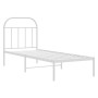 Metal bed frame with white headboard 75x190 cm by vidaXL, Beds and slatted bases - Ref: Foro24-353674, Price: 60,54 €, Discou...