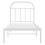 Metal bed frame with white headboard 75x190 cm by vidaXL, Beds and slatted bases - Ref: Foro24-353674, Price: 60,54 €, Discou...