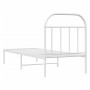 Metal bed frame with white headboard 75x190 cm by vidaXL, Beds and slatted bases - Ref: Foro24-353674, Price: 60,54 €, Discou...