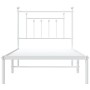 Estructura de cama de metal con cabecero blanco 90x200 cm de vidaXL, Camas y somieres - Ref: Foro24-353579, Precio: 74,04 €, ...