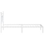 Estructura de cama de metal con cabecero blanco 90x200 cm de vidaXL, Camas y somieres - Ref: Foro24-353579, Precio: 74,04 €, ...